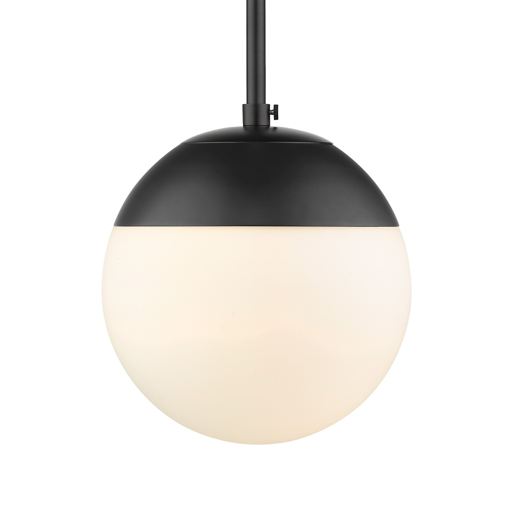 Golden Lighting Dixon 1-light Pendant in Matte Black and Opal Glass
